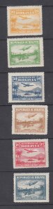J44177 JL stamps 1930 better bolivia hv,s of set mh #c29-34 airplanes
