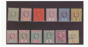 STRAITS SETTLEMENTS SC.93-104 1902 MH/MNH/USED KING EDWARD CAT.$404.50 WPG4