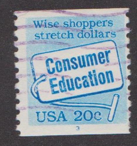 US #2005 Consumer Education Used PNC Single plate #3 purple cancel