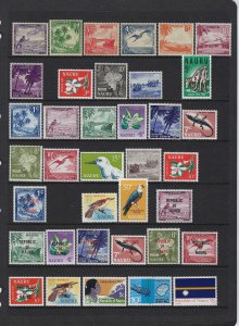 NAURU- 37 STAMPS RANGING FROM SCOTT #39 TO #88- ALL MINT XXXLIGHT HINGED