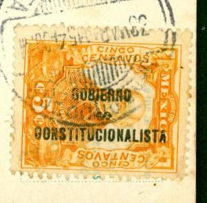 MEXICO 1915 5c GONSTITUTICION Var Sc 427 On TIJUANA Color PC