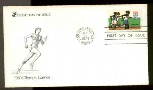 1791 OLYMPICS 1980 FDC LOS ANGELES, CA READER'S DIGEST CACHET