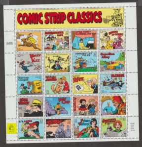 U.S. Scott #3000 Comic Strip Classics - Highlighted UL Plate - Mint NH Sheet