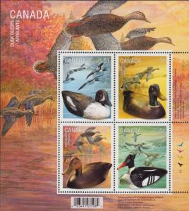 DUCK DECOYS =  Souvenir Sheet of 4 MNH-VF Canada 2006 #2166b