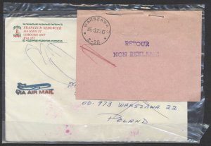 1985 Cobourg ONT to Poland Cover Undeliverable Returned In Bag