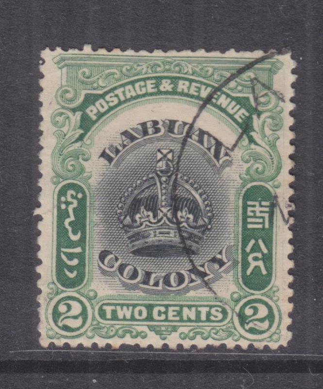 LABUAN, 1902 2c. Black & Green. perf. 14 1/2-15, cds. cancel..