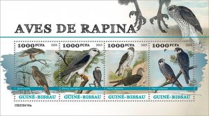 GUINEA BISSAU - 2023 - Birds of Prey - Perf 4v Sheet - Mint Never Hinged