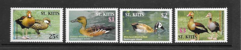 BIRDS - ST KITTS #621-4 DUCKS   MNH