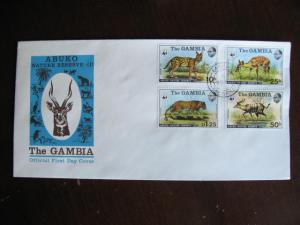Gambia WWF set,SS 341-4,344a on First Day covers!