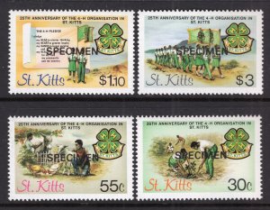 St Kitts 153-156 Specimens MNH VF