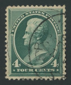 USA 211 - 4 cent Jackson - XF app used with black town cancel - light crease