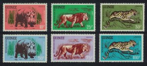 Guinea Wild Game Lion Hippo Leopard 6v 1962 MNH SG#326-331 MI#128-133