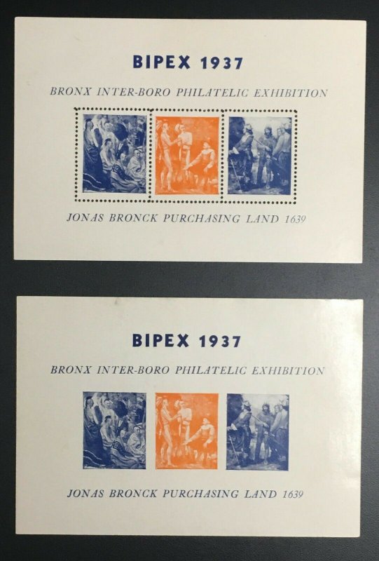 Bipex - Bronx Inter-Boro Philatelic Exhibition - Souvenir Sheets- HR - 1937