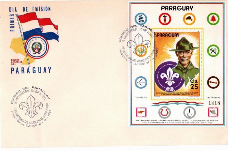 Paraguay 1982 Sc 2041 souvenir sheet FDC