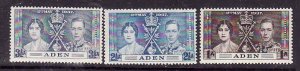 Aden-Sc#13-15- id7-unused og hinged KGVI Omnibus set-Coronation-1937-