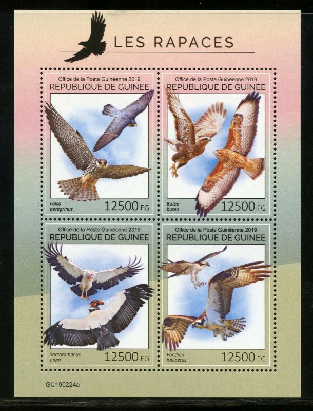 GUINEA 2019  BIRDS OF PREY SHEET MINT NEVER HINGED