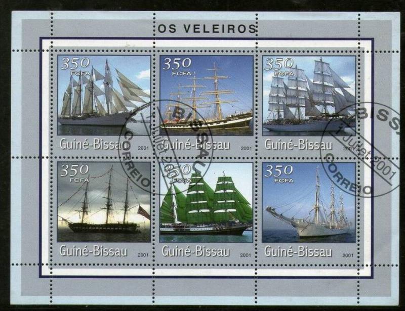 Guine Bissau 2001 Sailing Ship Transport M/s Sheetlet Cancelled # 8058