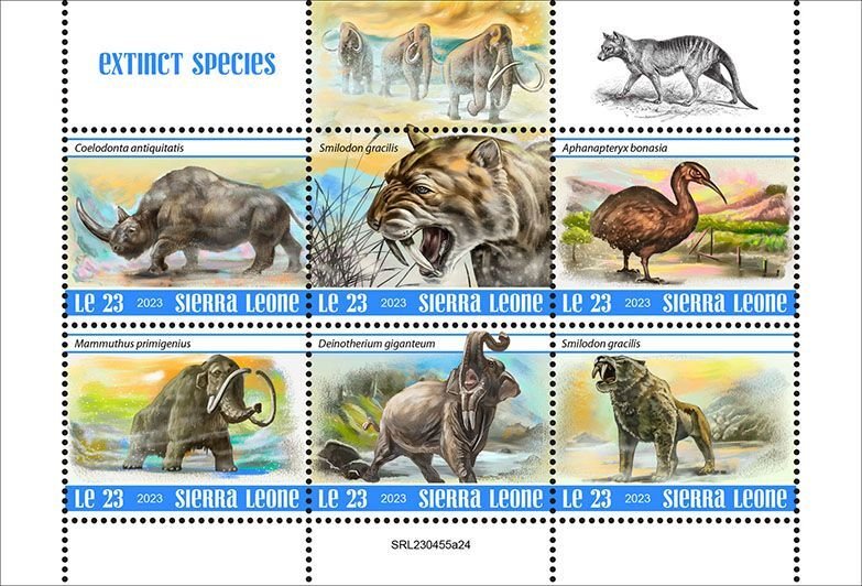SIERRA LEONE - 2023 - Extinct Species - Perf 6v Set - Mint Never Hinged