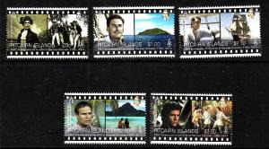 Pitcairn Is.-Sc#781-5-unused NH set-Cinema-Actors portraying