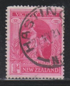 New Zealand,  1d Peace and Lion (SC# 166) Used