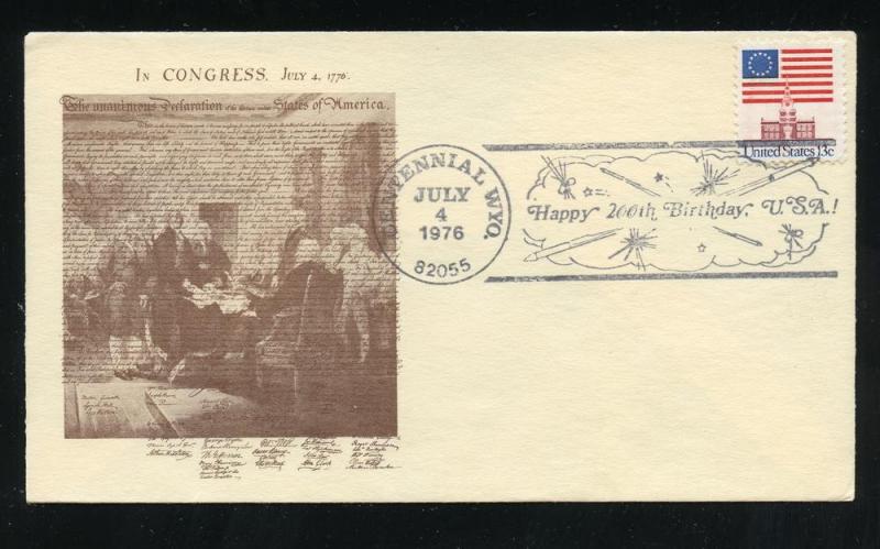 July 4th 1976 200th Birthday US Independence, Unknown Cachet