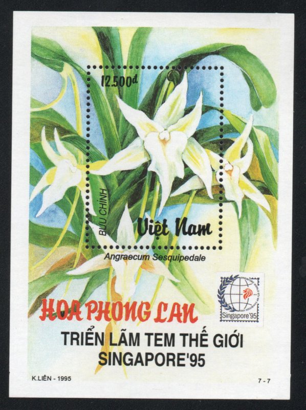 Viet Nam Scott 2654 MNH** Orchid  souvenir sheet Perforate