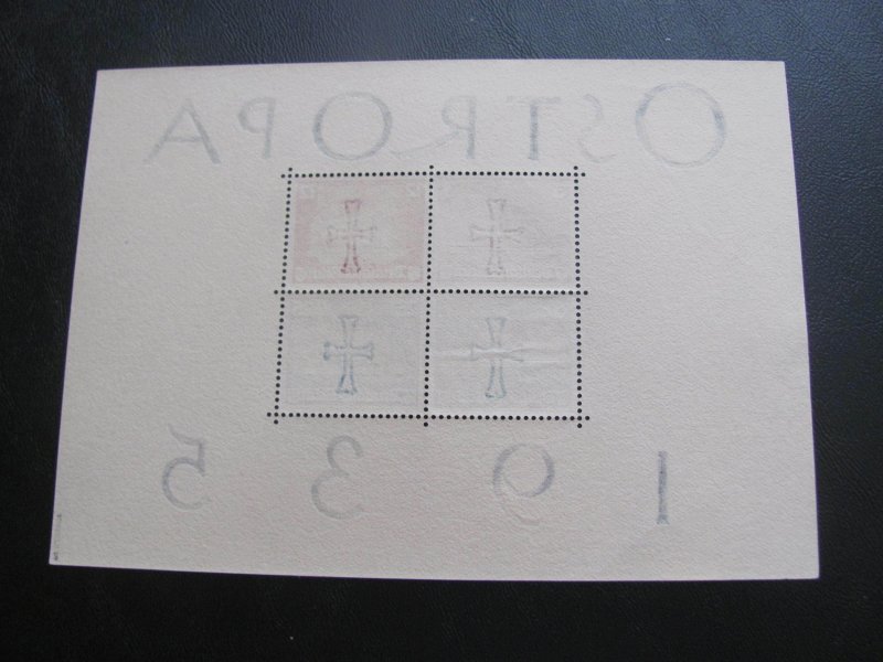 GERMANY 1935 MNH SCHLEGEL SC B68 OSTROPA SS XF ACID GUM REMOVED 1100+ EURO (120)