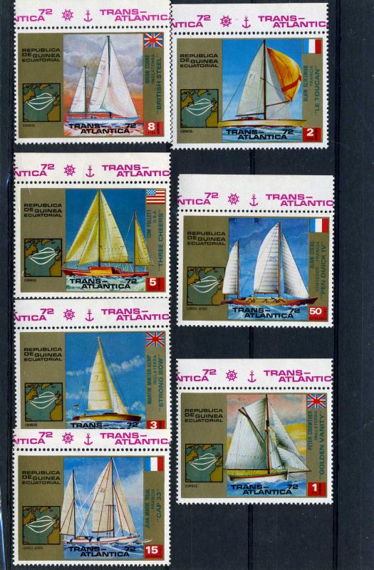 Equatorial Guinea 1973 Transatlantic race set of 7 values Perforated Mint (NH)