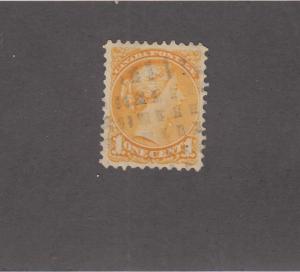 CANADA # 35vii LIGHT DOTTED CANCEL 1ct SMALL QUEEN CAT VALUE $20+