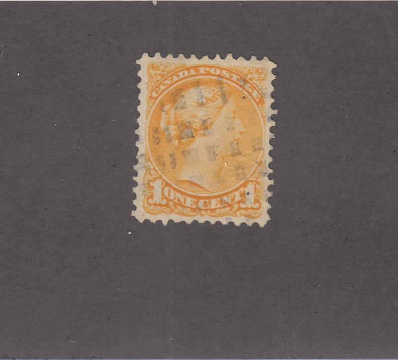 CANADA # 35vii LIGHT DOTTED CANCEL 1ct SMALL QUEEN CAT VALUE $20+