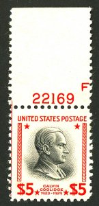 U.S. #834 MINT PL# SINGLE OG LH