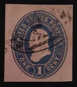 U298 Used (Unlisted Die 85 on Oriental Buff) Cut Square Only One Known