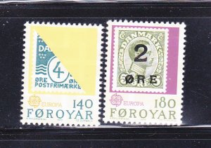 Faroe Islands 43-44 Set MNH Stamps On Stamps (A)