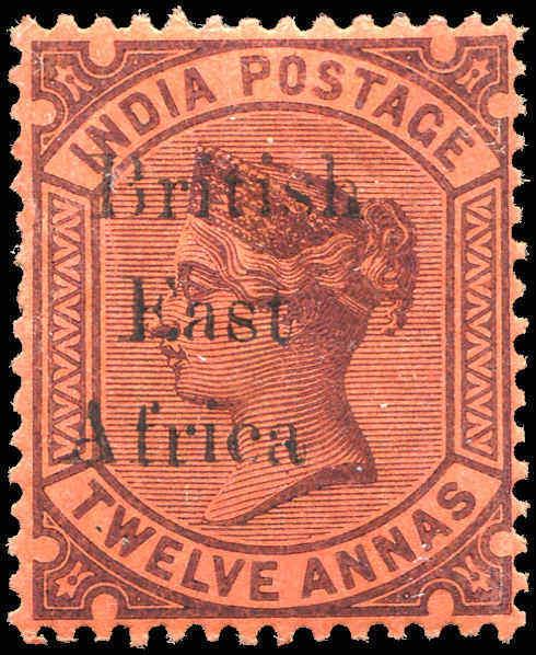 British East Africa On India #65 12a MLH 1895  VF