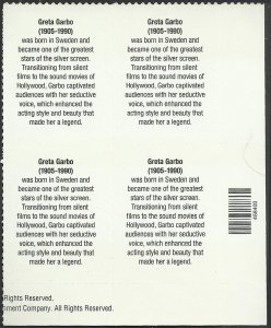 # 3943 MINT NEVER HINGED ( MNH ) GRETA GARBO