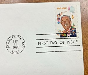 1355   Walt Disney  Scarcer Fluegel Cachet 1968 fdc