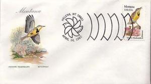 United States, First Day Cover, Birds, Flowers, Montana
