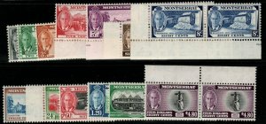 MONTSERRAT SG123/35 1951 DEFINITIVE SET IN HORIZONTAL PAIRS MNH