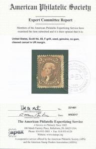 UNITED STATES 95 USED, GENUINE, CLEANED CANCEL, CERTIF.