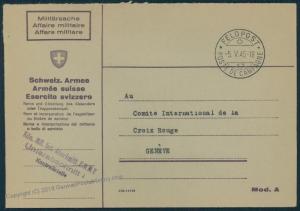 Switzerland WWII Internment Camp Unterabschnitt EMME Soldier Feldpost Cove 54064