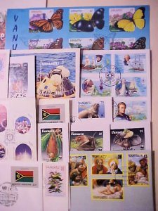 VANUATU  11 DIFF. FDC 1969-1996 also UN 3 DIFF. 1988 CACHETED MOSTLY UNADDRESSED