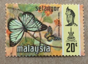 Selangor 1971 20c Butterflies, used. Scott 134, CV $0.40. SG 152