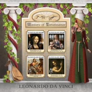 SOLOMON ISLANDS - 2017 - Artists, Leonardo da Vinci - Perf 4v Sheet - MNH