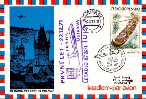 Czechoslovakia 1971 FFC - Air France - Prague To Ostrava - J7627