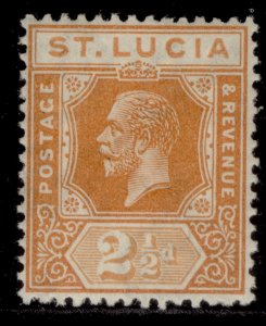 ST. LUCIA GV SG97, 2½d orange, M MINT. Cat £16.