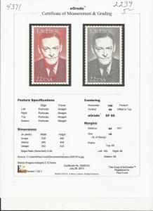 # 2239 MINT NEVER HINGED T.S.ELIOT XF+