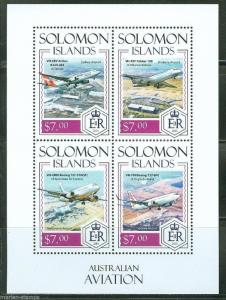 SOLOMON ISLANDS 2014 AUSTRALIAN AVIATION  SHEET   MINT NH