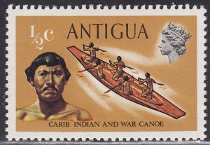 Antigua 241 Indian and Canoe 1970