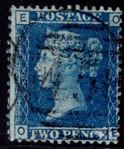 GB QV SG45, 2d blue plate 9, USED. Cat £15. OE