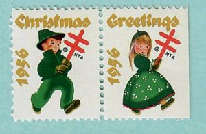 Christmas Seals from 1956 MNH Attached Pair